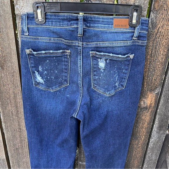 Judy Blue Destroyed Bleach Splatter Midrise Boyfriend Fit Jeans Sz 7/28 - Picture 12 of 15